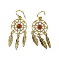 Pendientes Atrapasueños en Carneola y Bronce