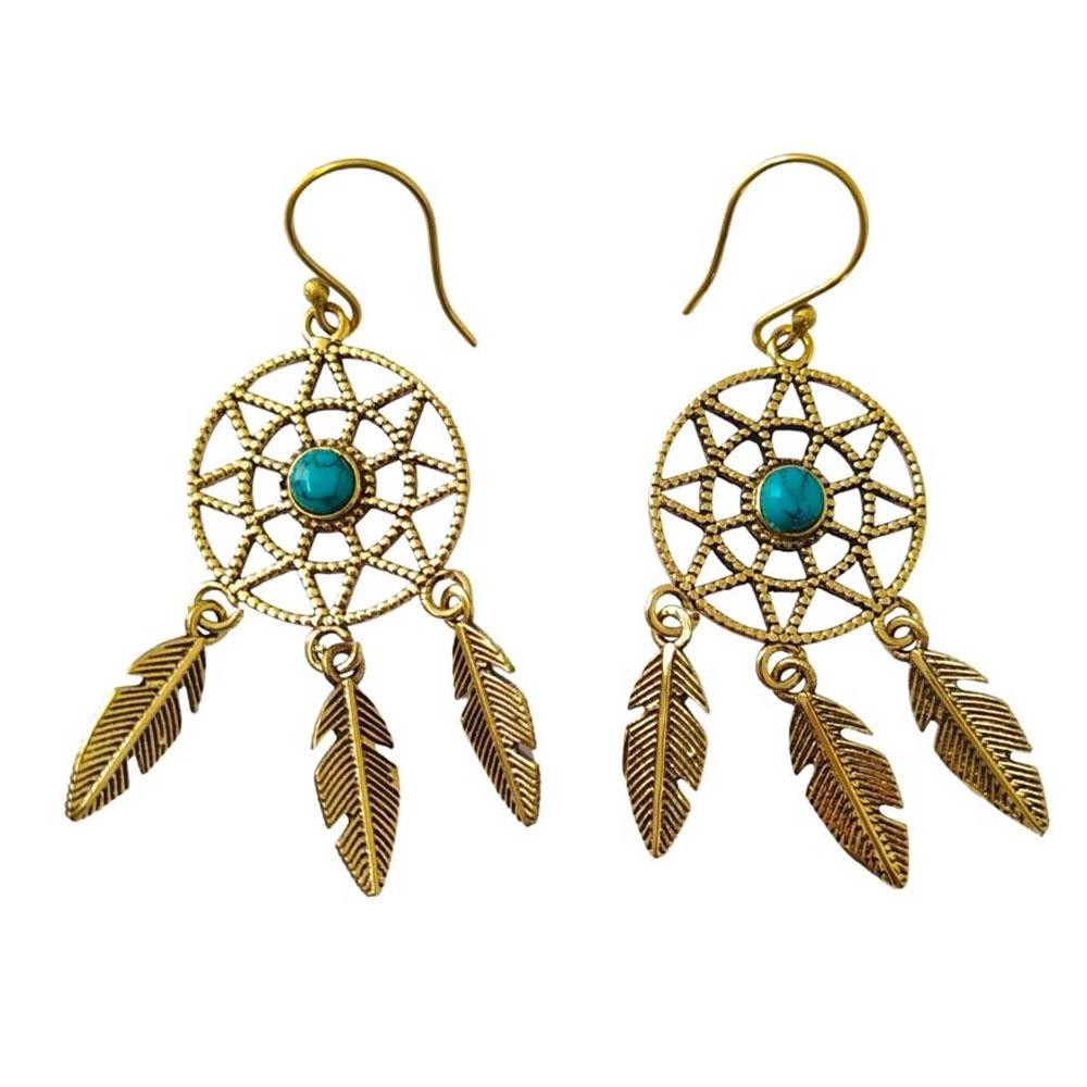 Pendientes Atrapasueños en Turquenita y Bronce