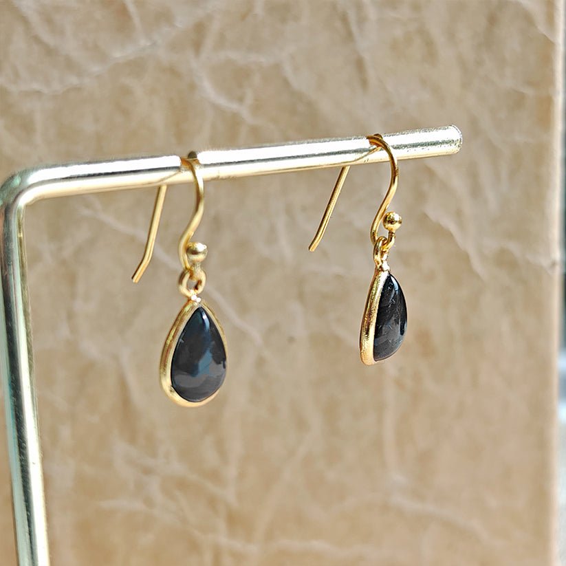 Pendientes 'Aurora' Ónix  S925 & Baño de Oro 18K