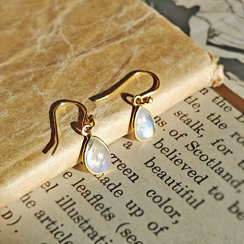 Pendientes 'Aurora' Piedra de Luna S925 & Baño de Oro 18K