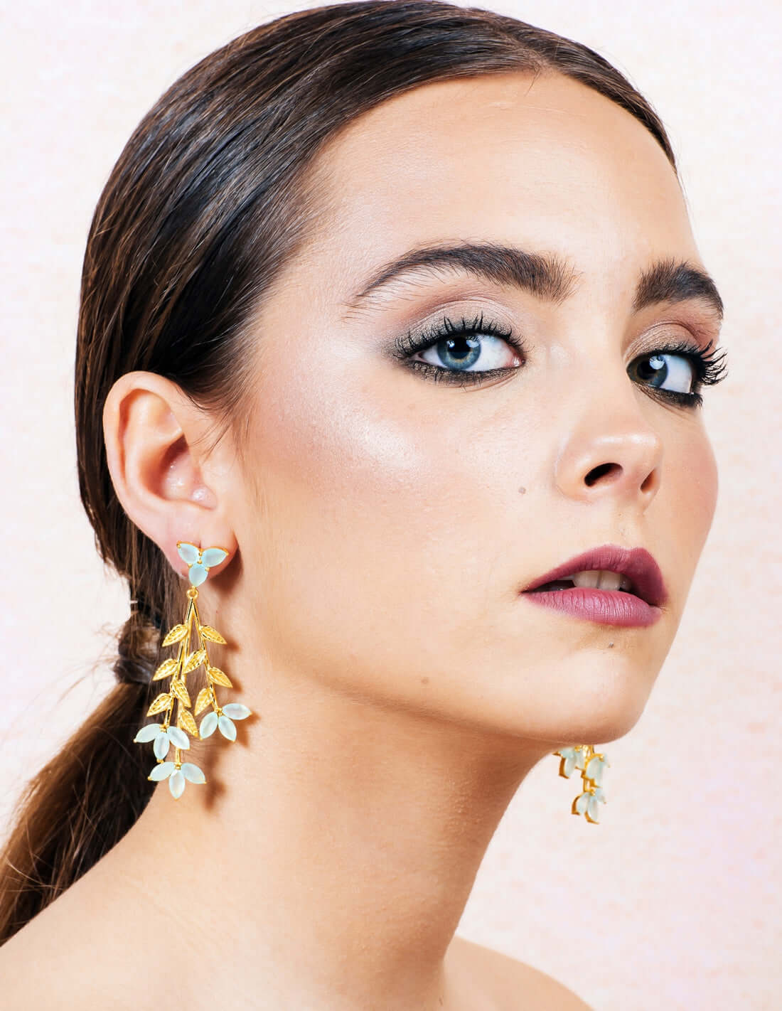 Pendientes Blume Aguamarina