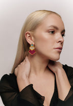 Pendientes Nefertiti Buganvilla, Azul Marino