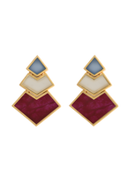 Pendientes Nefertiti Buganvilla, Azul Marino