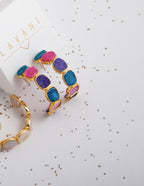 Pendientes Rainbow Buganvilla y Turquesa