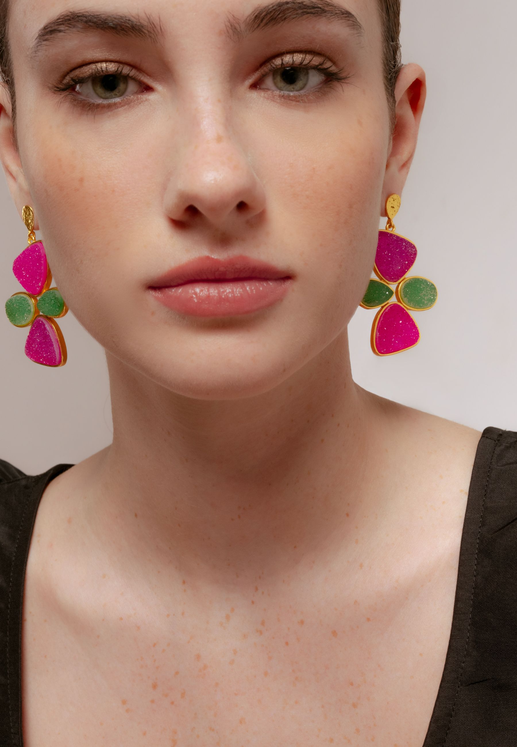 Pendientes Buganvilla y Verde Mars