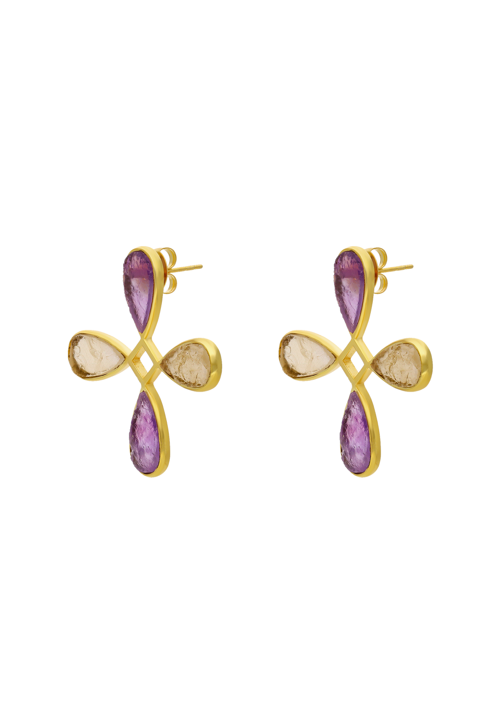 Pendientes Namasté Morado, Amarillo
