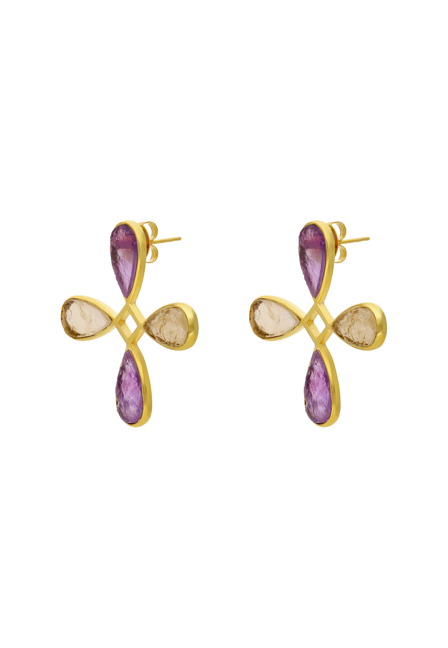 Pendientes Namasté Morado, Amarillo