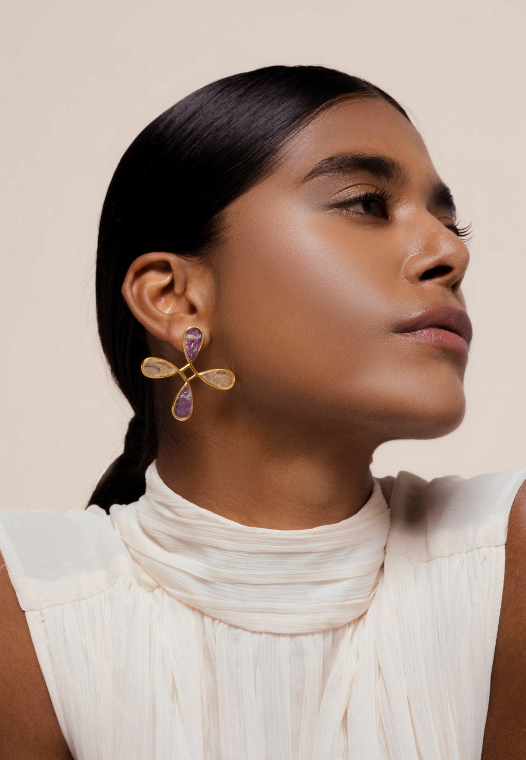 Pendientes Namasté Morado, Amarillo