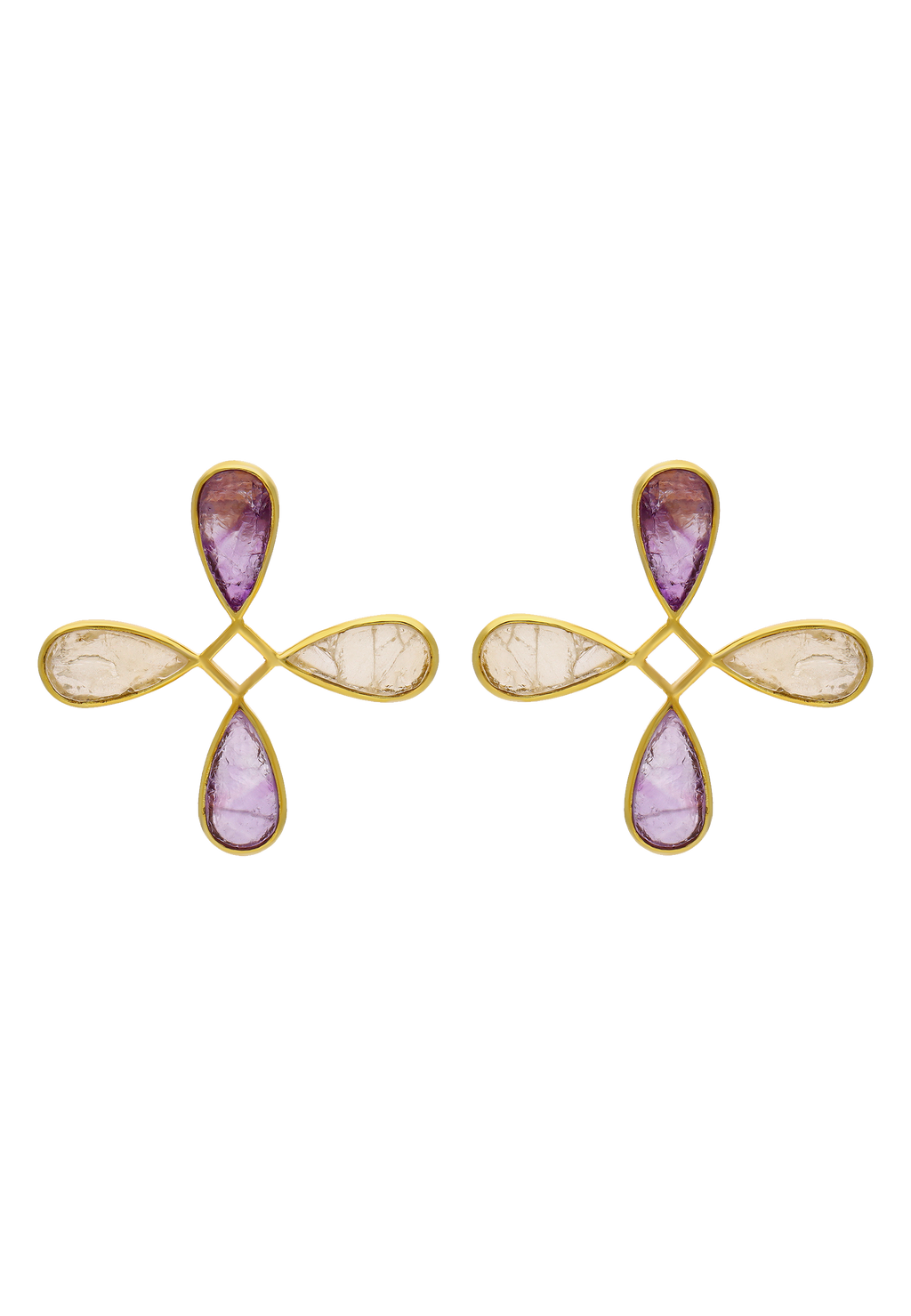 Pendientes Namasté Morado, Amarillo