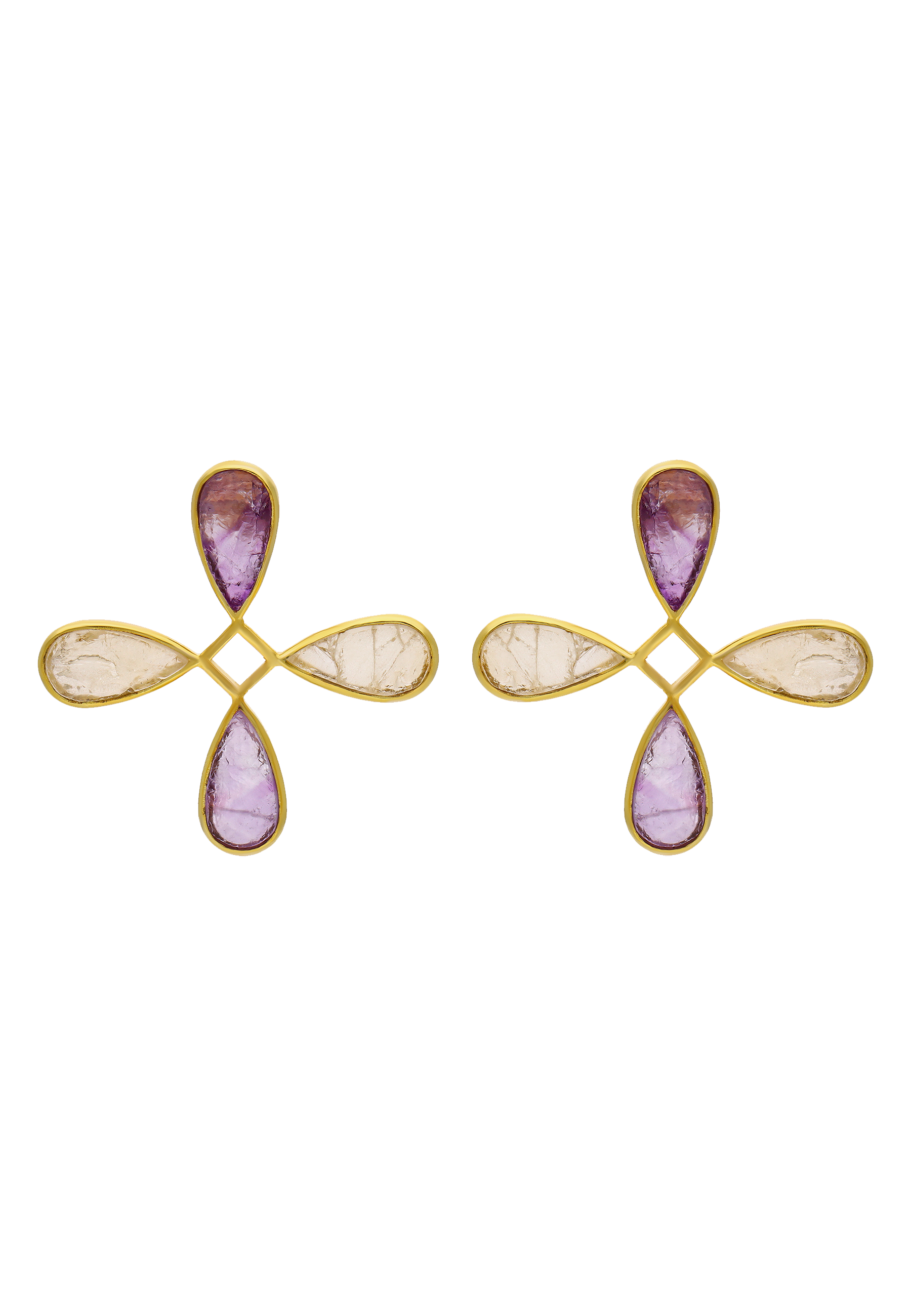 Pendientes Namasté Morado, Amarillo