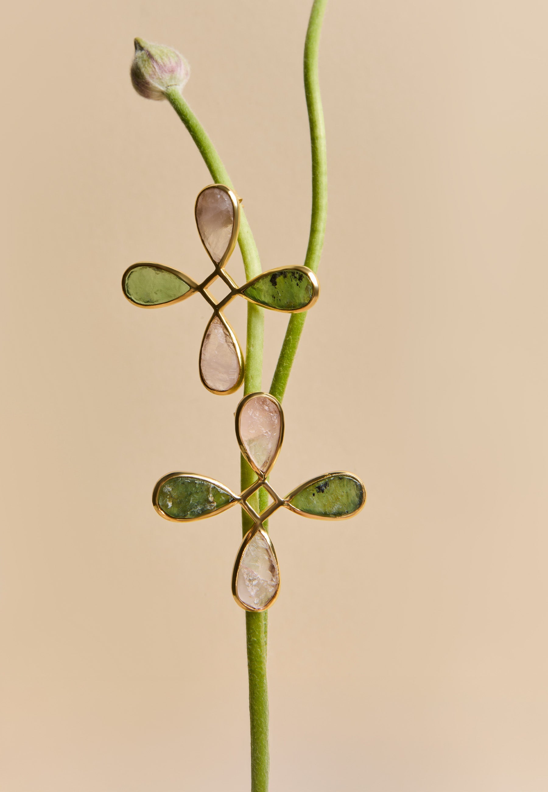 Pendientes Namasté Verde, Rosa