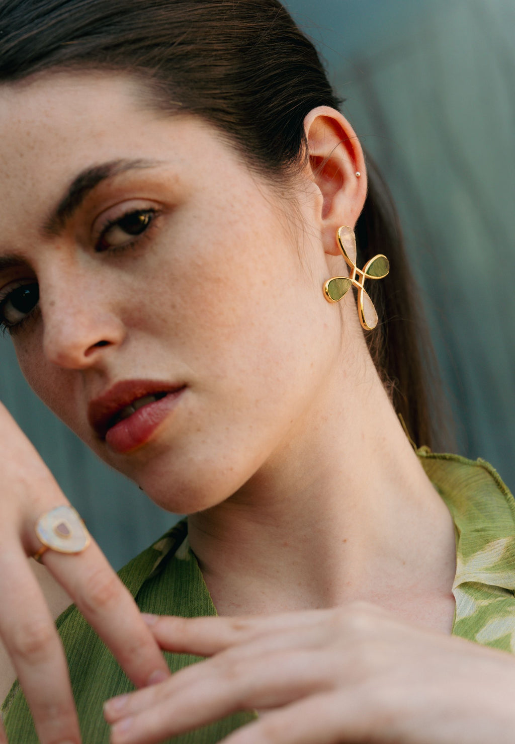 Pendientes Namasté Verde, Rosa
