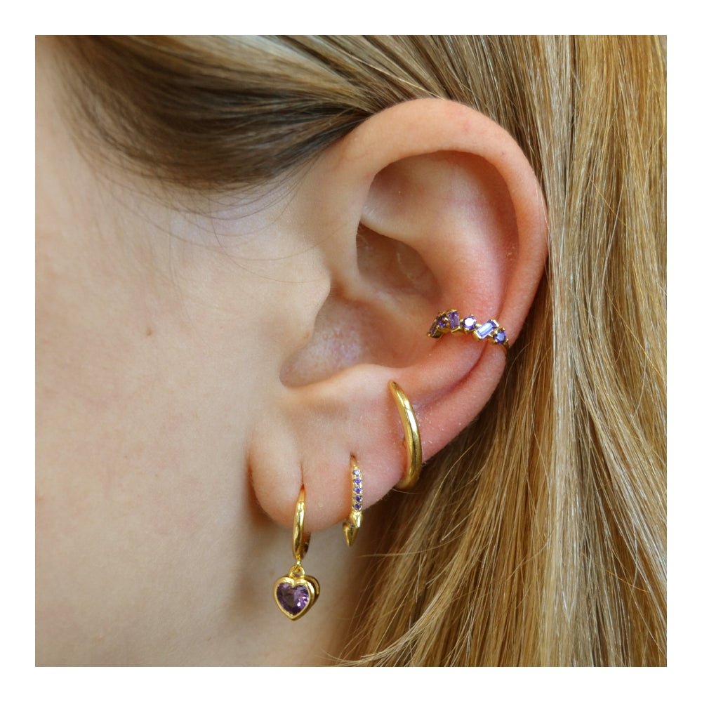 Pendientes "Cuore" de Circonita Blanca