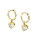 Pendientes "Cuore" de Circonita Blanca