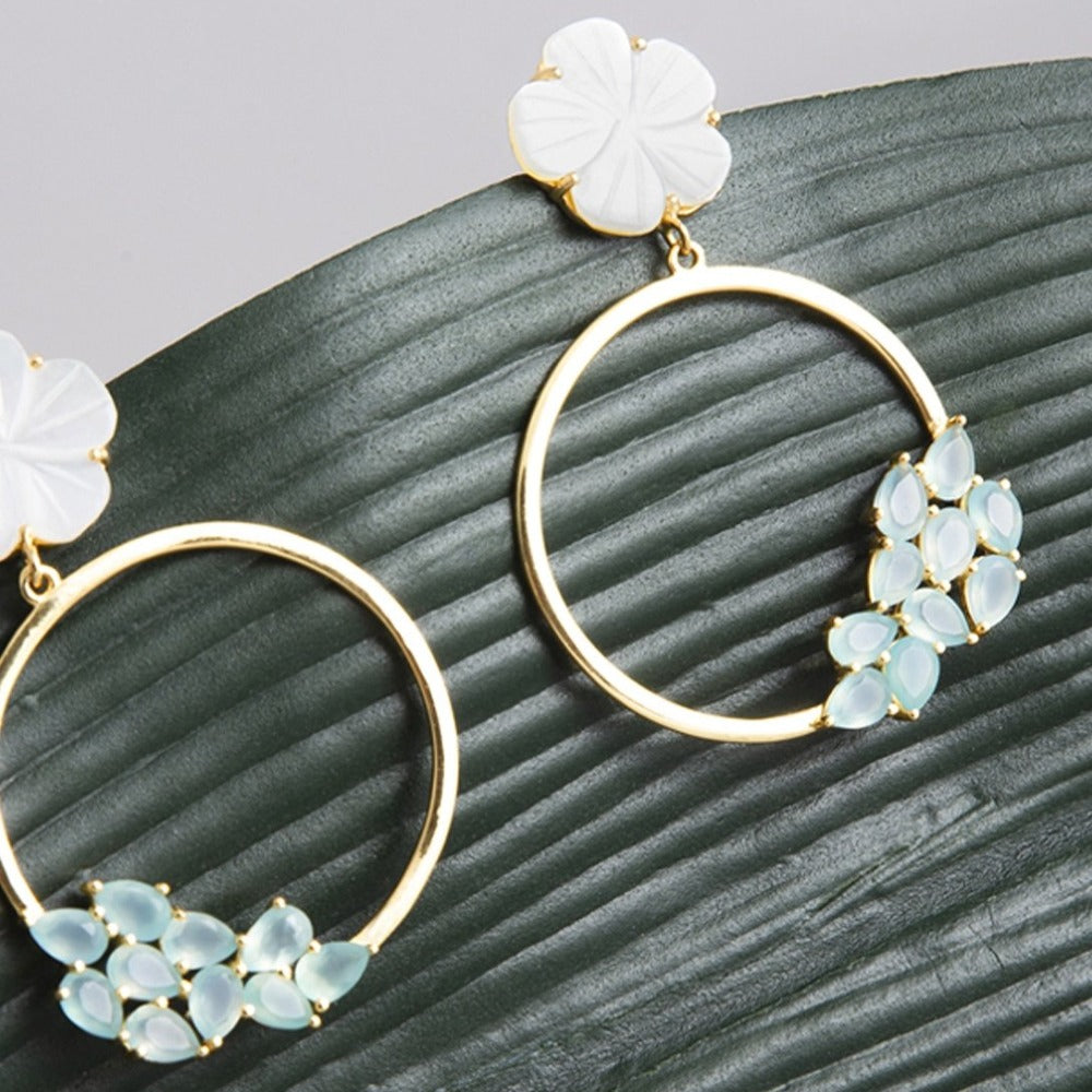 Pendientes Daisy Verde Agua