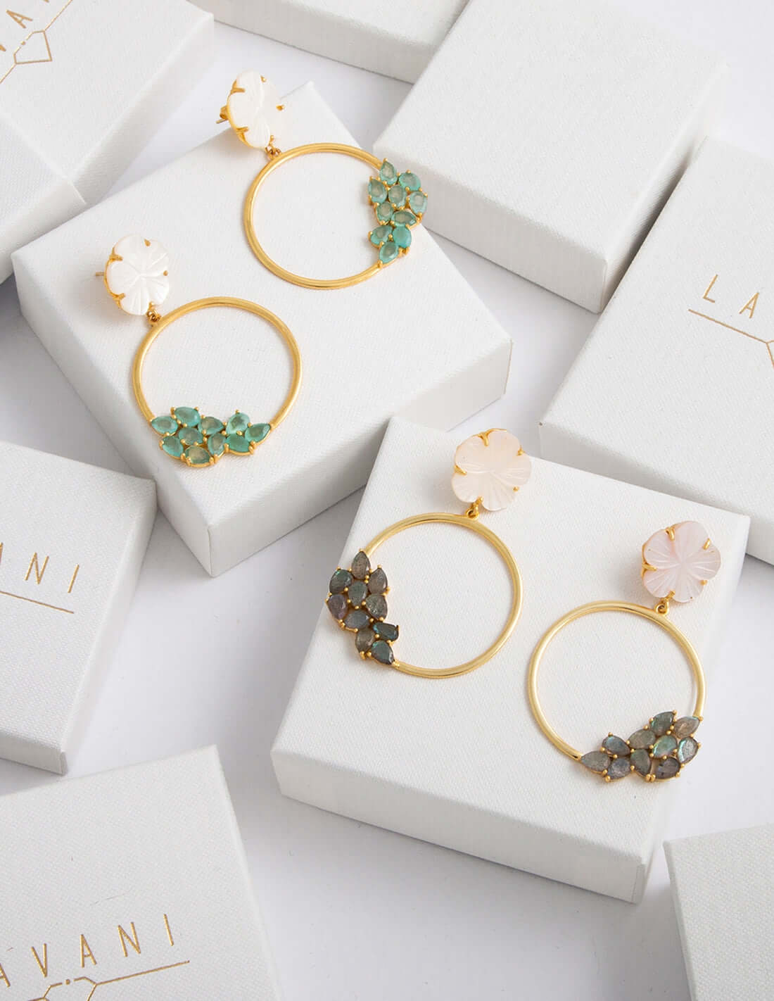 Pendientes Daisy Verde Agua