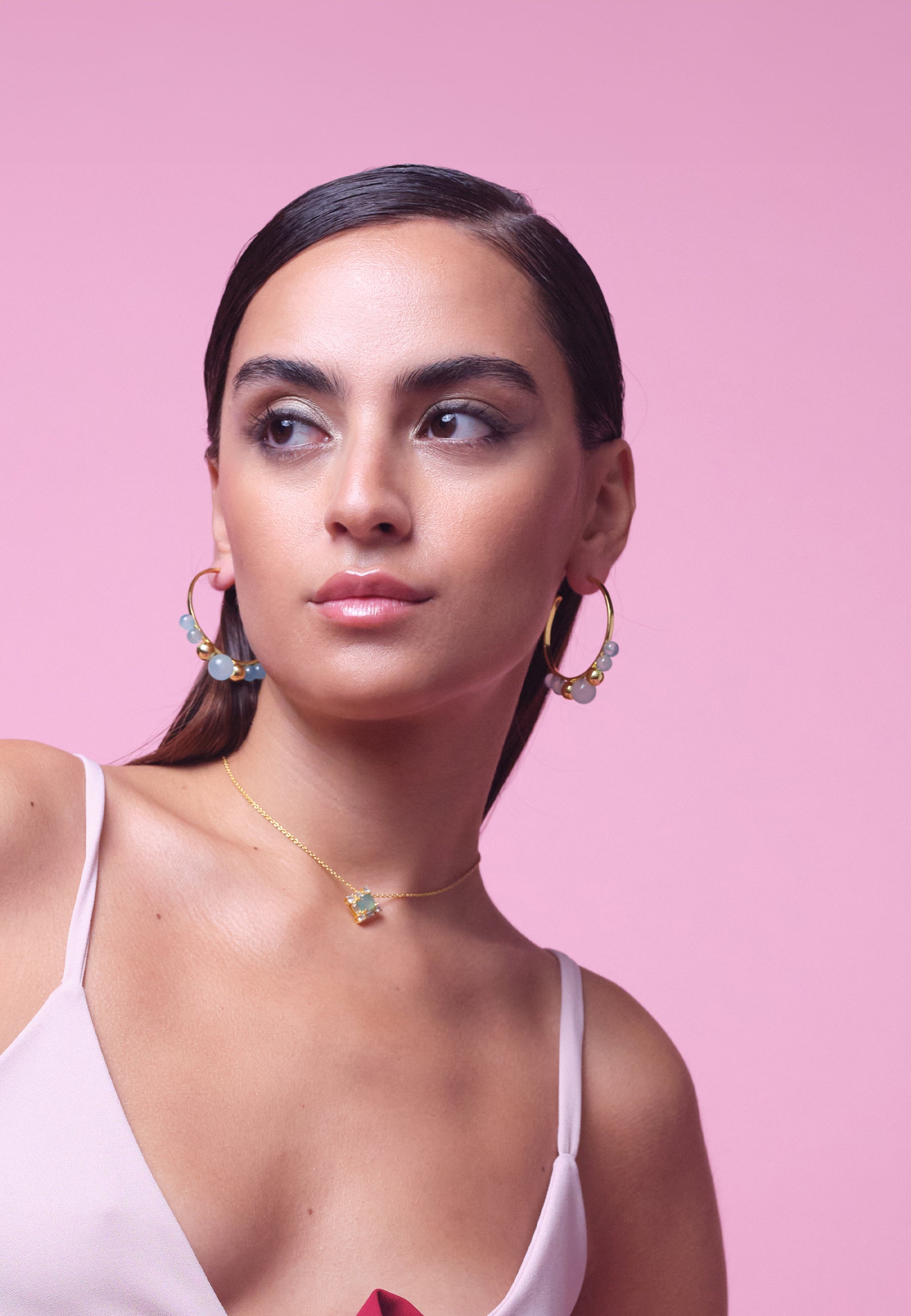 Pendientes Elara Aguamarina