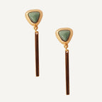 Pendientes dorados con piedra natural FINE triángulo