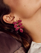 Pendientes Lavani Leaf Buganvilla y Dorado