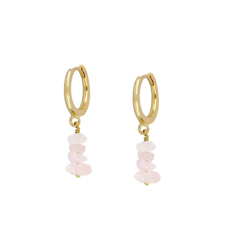 Pendientes 'Eloise' de Cuarzo Rosa