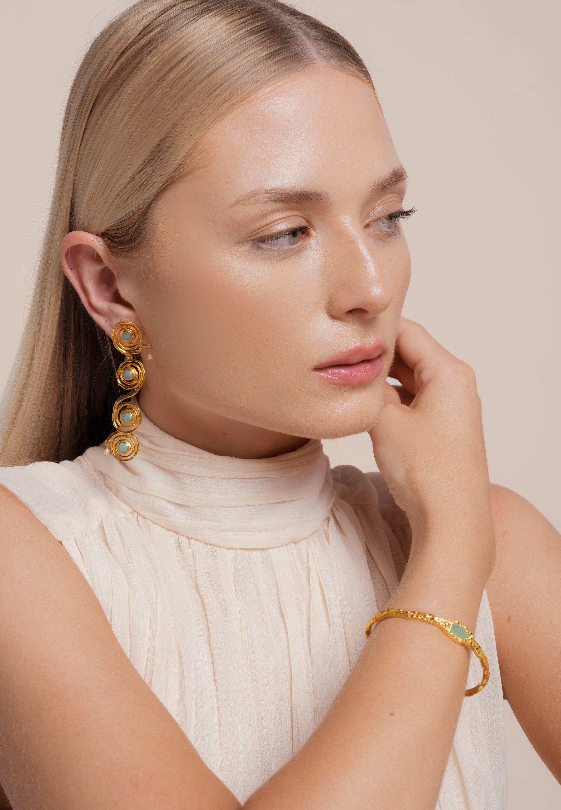 Pendientes Breathe Aguamarina