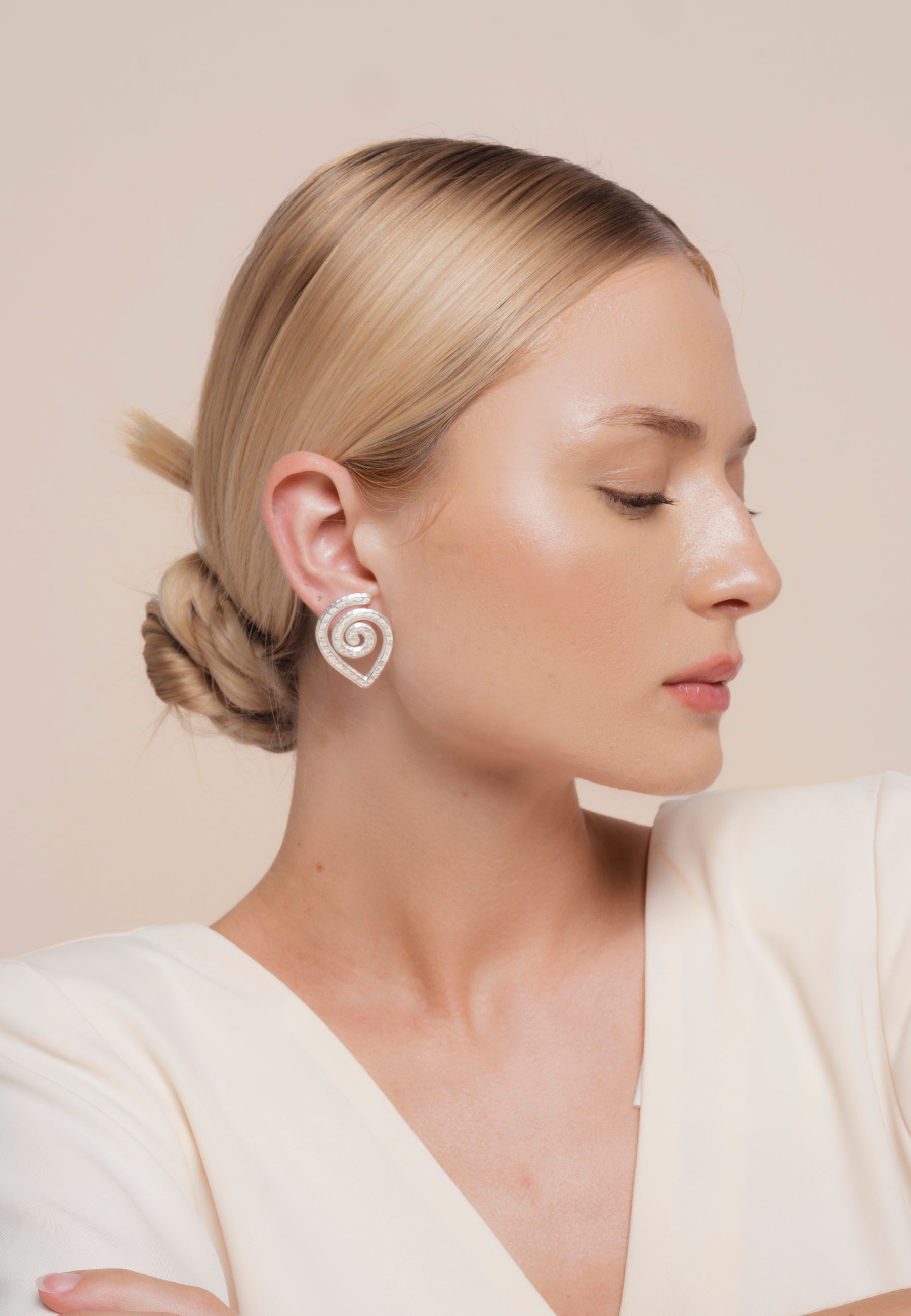 Pendientes Spiral Plateados