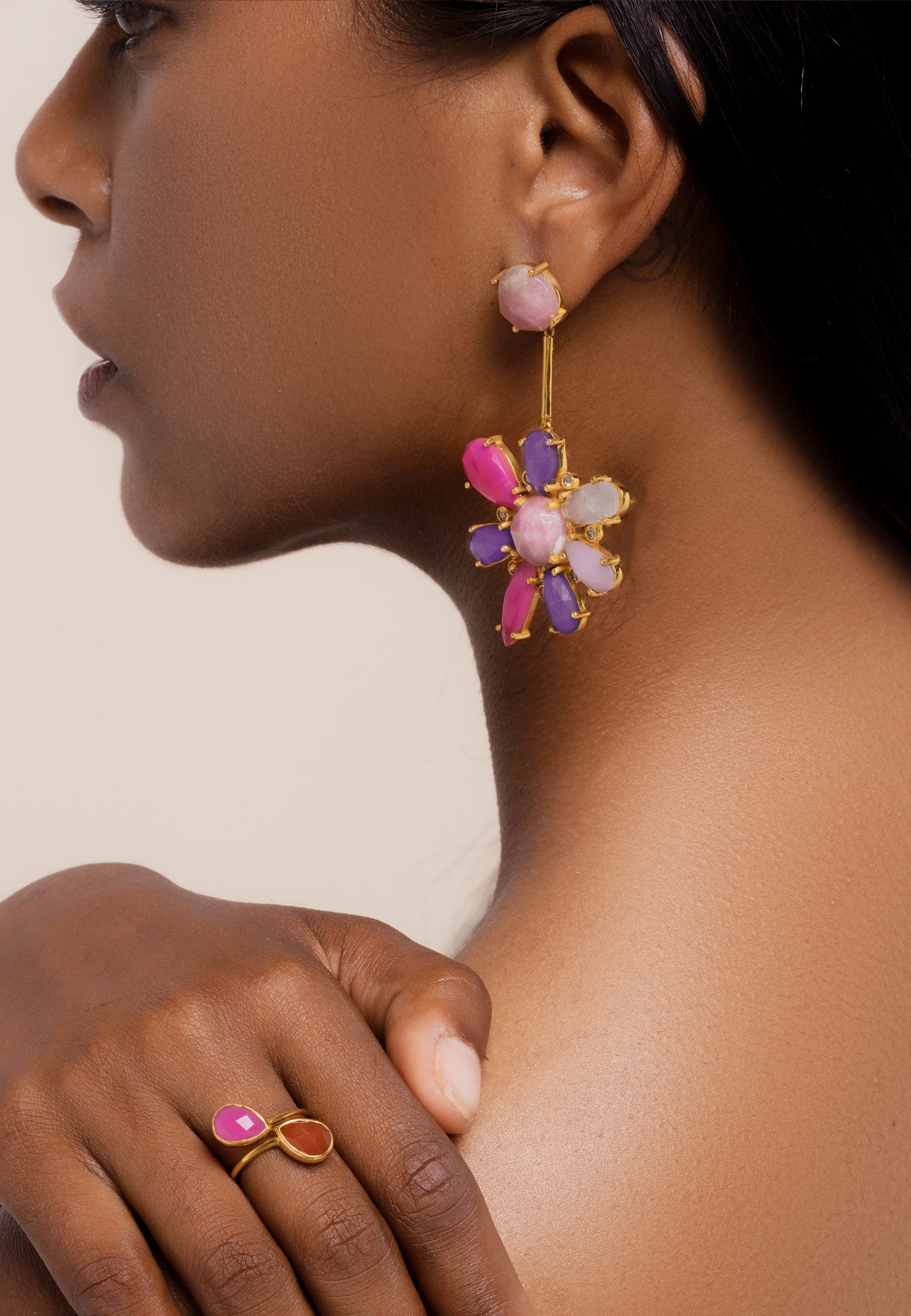 Pendientes Hibiscus Fucsia