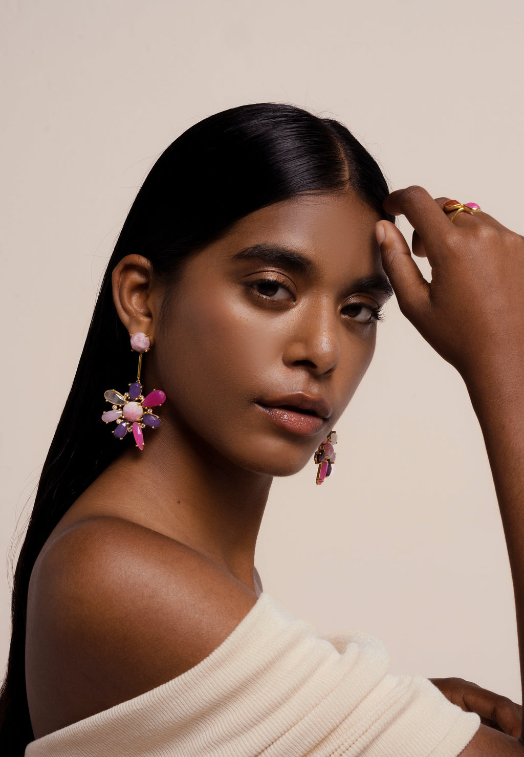 Pendientes Hibiscus Fucsia