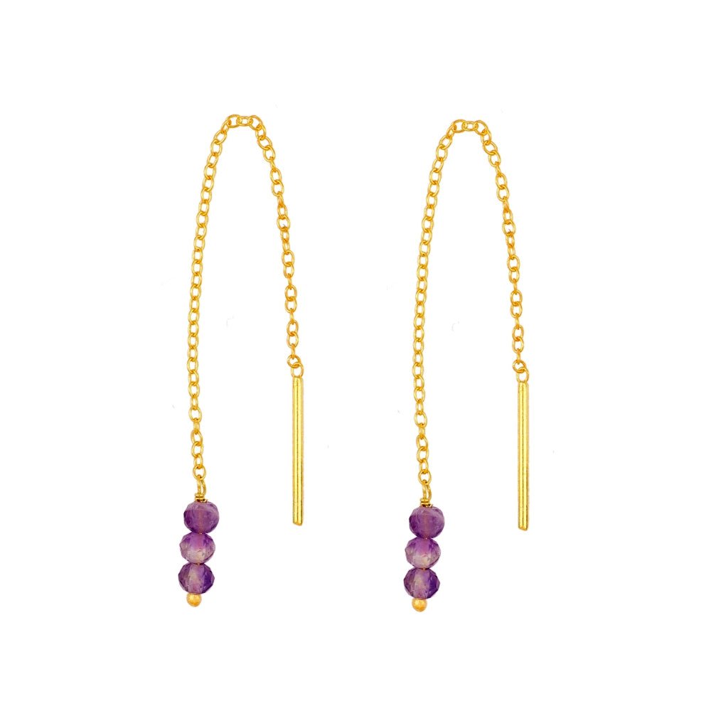 Pendientes Largos de Amatista