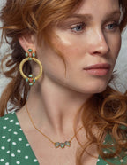 Pendientes Madison Verde Rosa