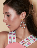 Pendientes Palmira Morado, aguamarina