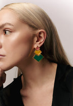 Pendientes Nefertiti Naranja, Amarillo, Verde