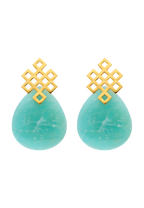 Pendientes Endless Knot Aguamarina