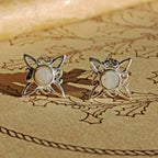 Pendientes Nudo de Bruja con Piedra de Luna en Plata de Ley 925