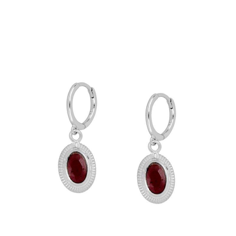 Pendientes 'Ovale' de Granate