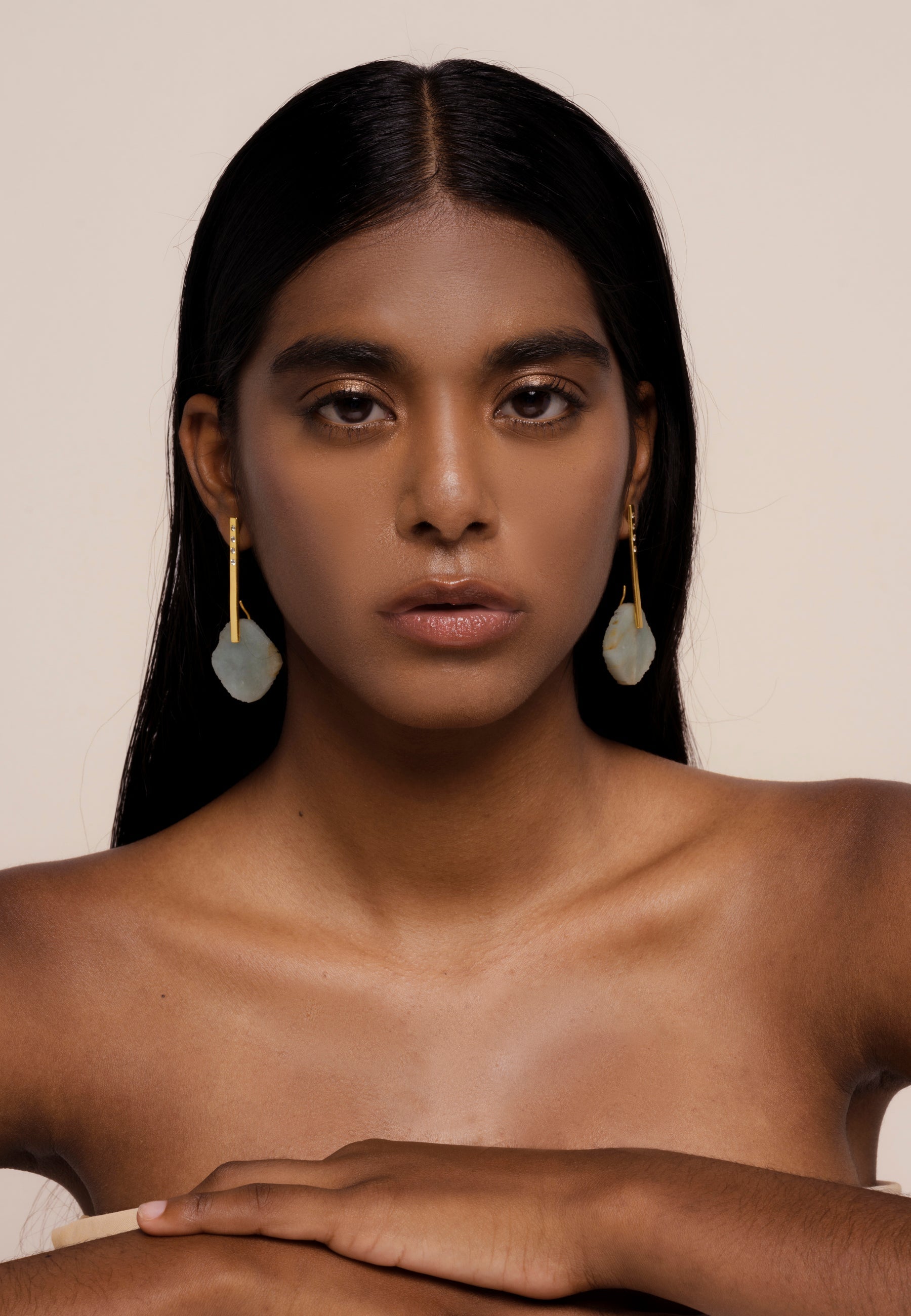 Pendientes Bindu Aguamarina