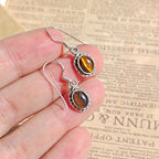 Pendientes 'Quilla' Ojo de Tigre y Plata de Ley 925