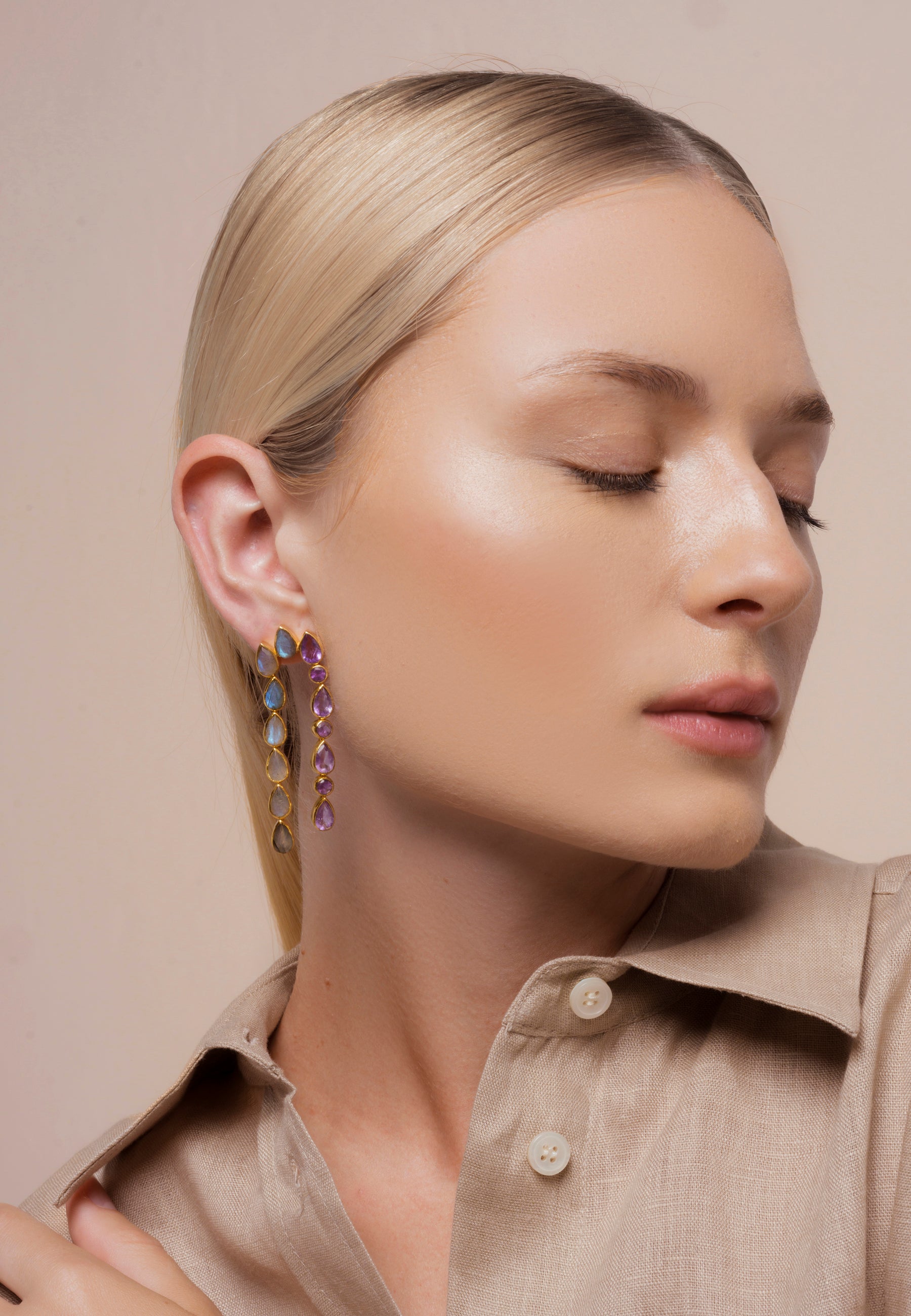 Pendientes Samsara Morado