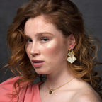 Pendientes Nefertiti Gris, Blanco