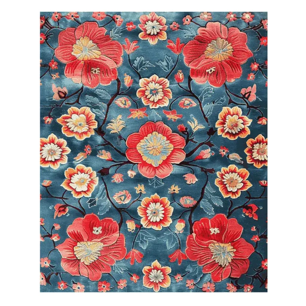 Petals of Flame Hand Tufted Rug