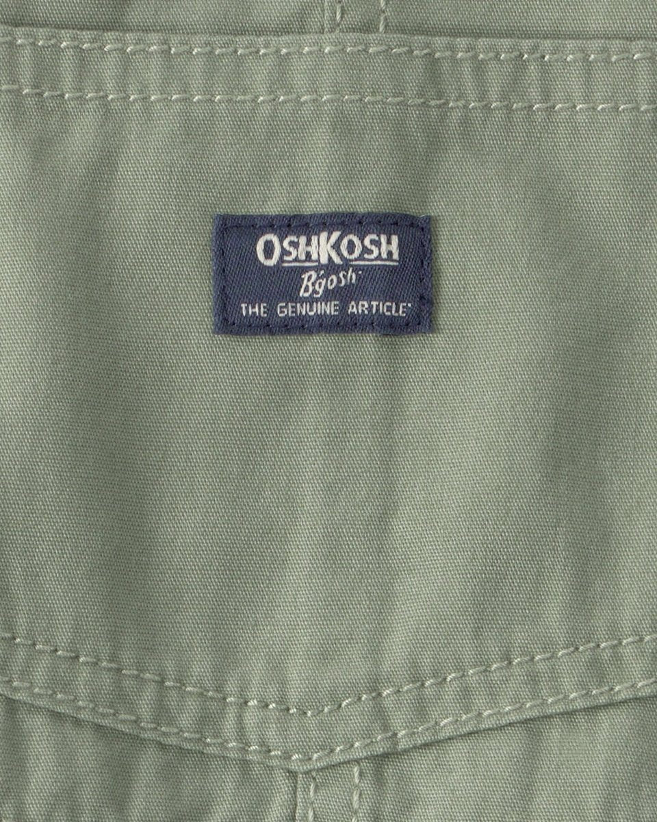 Peto corto de algodón canvas, diseño verde oliva