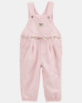Peto denim rosa a rayas con lazo dorado