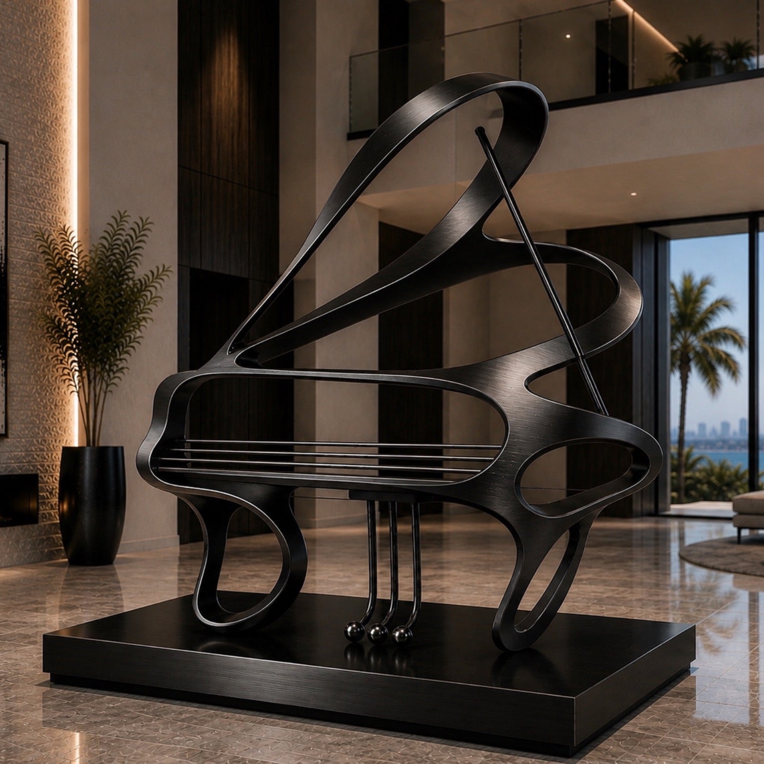 Andrew Smith Stainless Steel Opus Noir Sculpture - Height: 36 inch (91 cm)