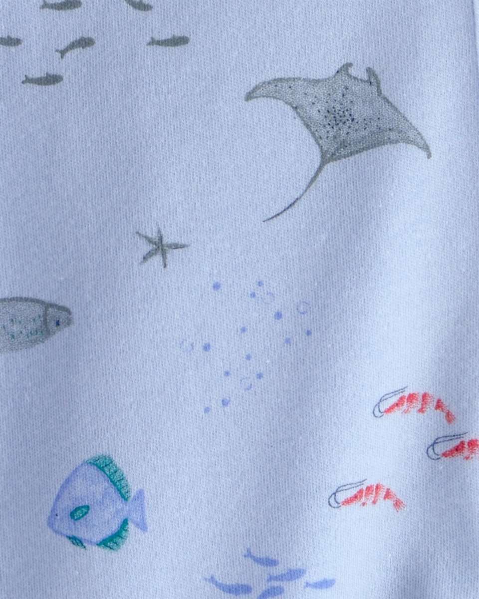 Pijama de algodón con estampado de animales marinos