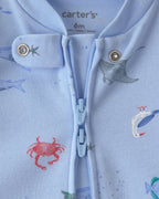 Pijama de algodón con estampado de animales marinos