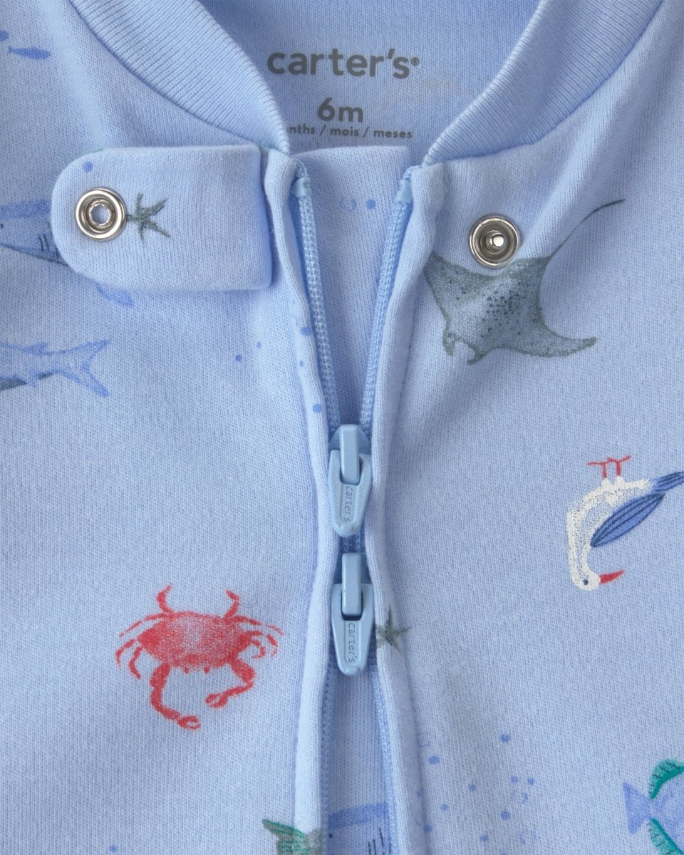 Pijama de algodón con estampado de animales marinos