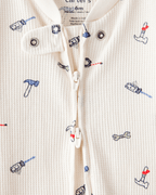 Pijama de algodón con estampado de construcción blanco