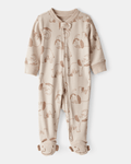 Pijama de algodón con estampado de mamut beige