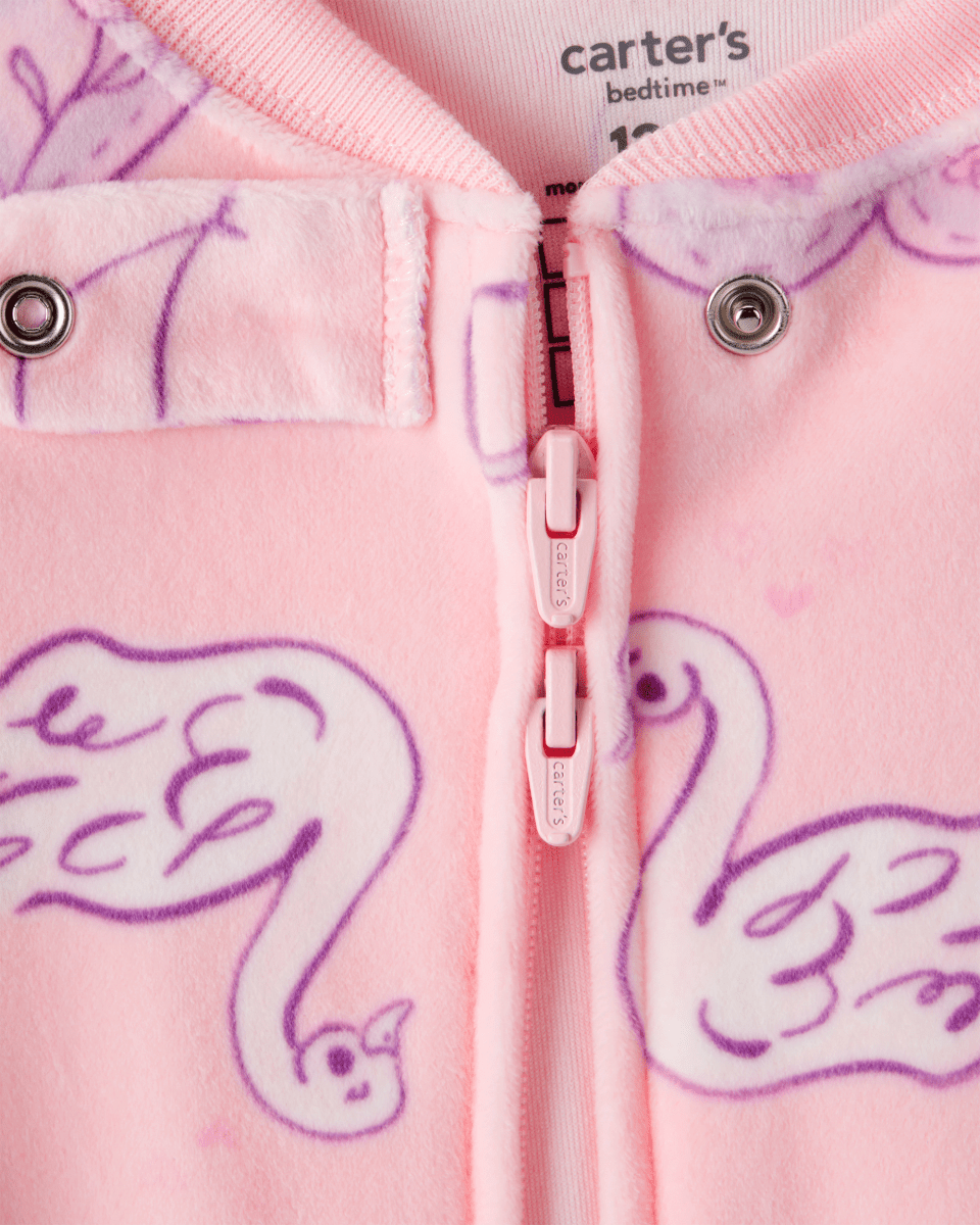 Pijama enterizo ajustado con cisnes