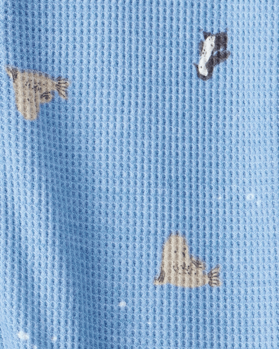 Pijama enterizo de algodón en azul animal